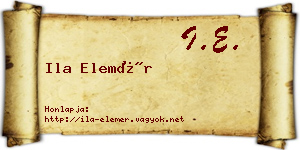 Ila Elemér névjegykártya